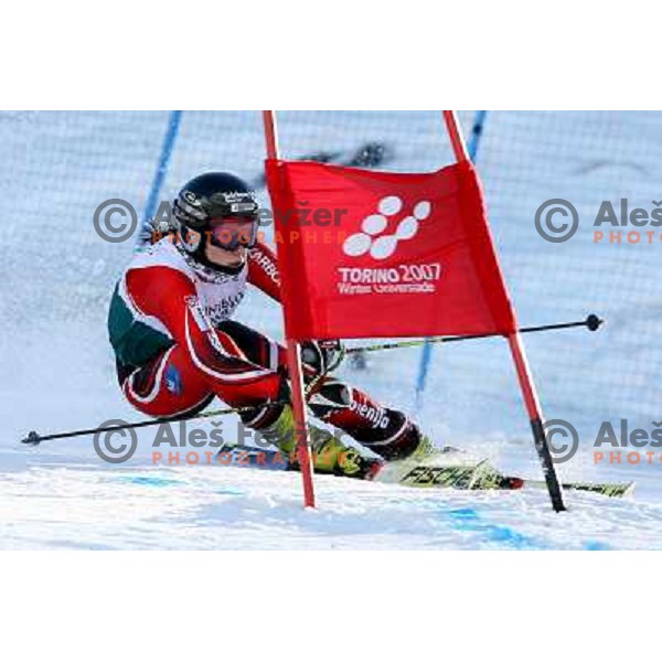 Mateja Robnik during first run of Giant slalom girls on 23rd Winter Universiade 2007 at Jafferau, Bardonecchia, Italy on 19.01.2007