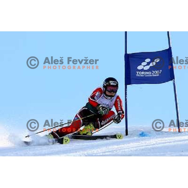 Mateja Robnik during first run of Giant slalom girls on 23rd Winter Universiade 2007 at Jafferau, Bardonecchia, Italy on 19.01.2007