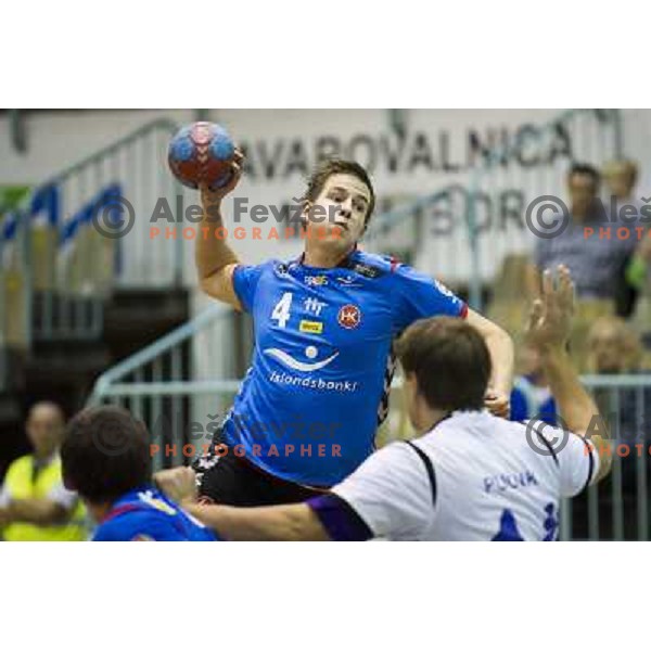 in action during handball match Maribor Branik - HK Kopavogur, EHF league, played in Tabor Hall in Maribor, Slovenija on October 20, 2012 