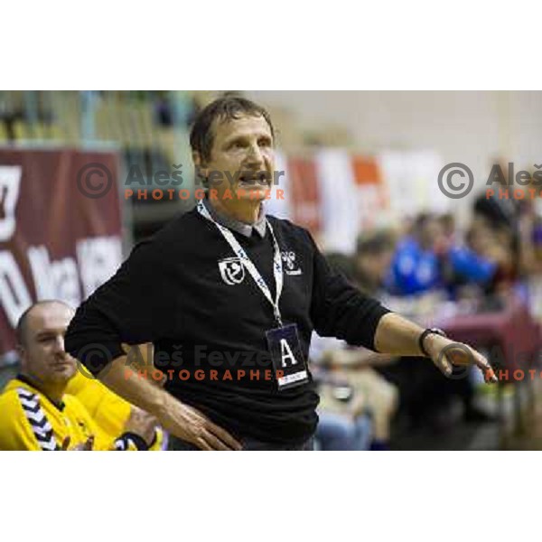 Marko Sibila coach of Maribor in action during handball match Maribor Branik - HK Kopavogur, EHF league, played in Tabor Hall in Maribor, Slovenija on October 20, 2012 