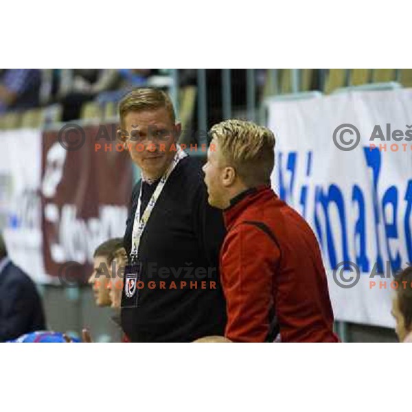  Gudmundson coach of HK Kopavogur in action during handball match Maribor Branik - HK Kopavogur, EHF league, played in Tabor Hall in Maribor, Slovenija on October 20, 2012 