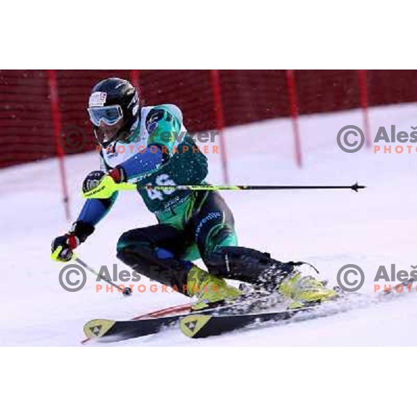 Matija Zavirsek during first slalom run in Bardonecchia at 23rd Winter Universiade 2007 , Torino, Italy on 20.01.2007