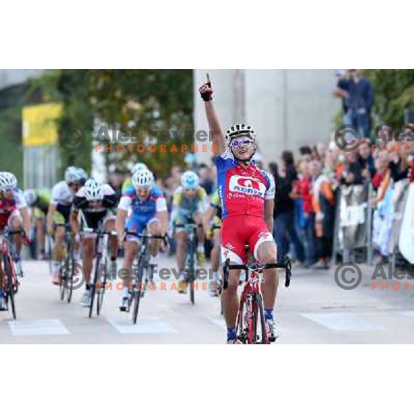 Marko Kump (Adria mobil) winner VN Avtomojster - last race of the 2012 professional cycling season in Podsmreka, Ljubljana, Slovenia on October 21, 2012 