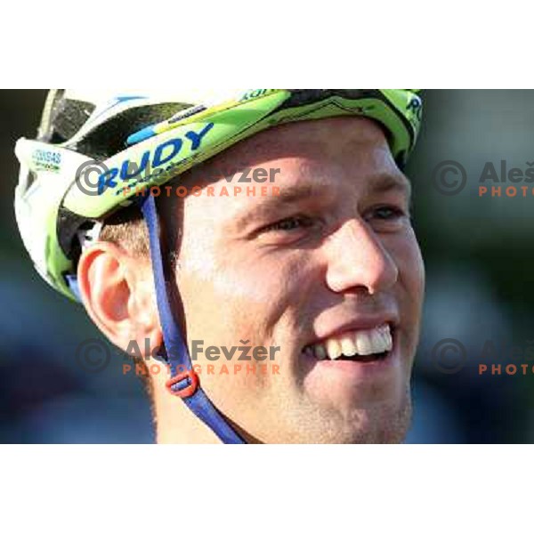 Kristjan Koren after last race of the 2012 professional cycling season in Podsmreka, Ljubljana, Slovenia on October 21, 2012 