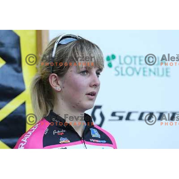 Urska Kalan after last race of the 2012 professional cycling season in Podsmreka, Ljubljana, Slovenia on October 21, 2012 