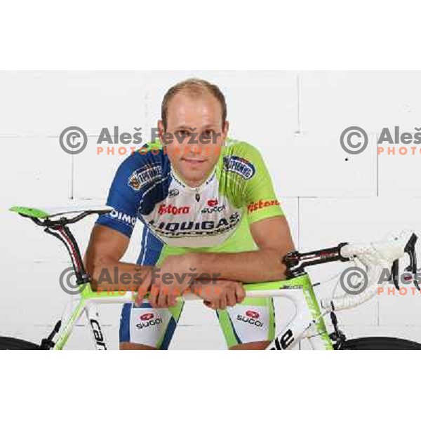 Kristijan Koren of Slovenia, member of professional cycling team Liquigas-Cannondale (Italy) during studio shooting in Ljubljana, Slovenia on October 21, 2012 