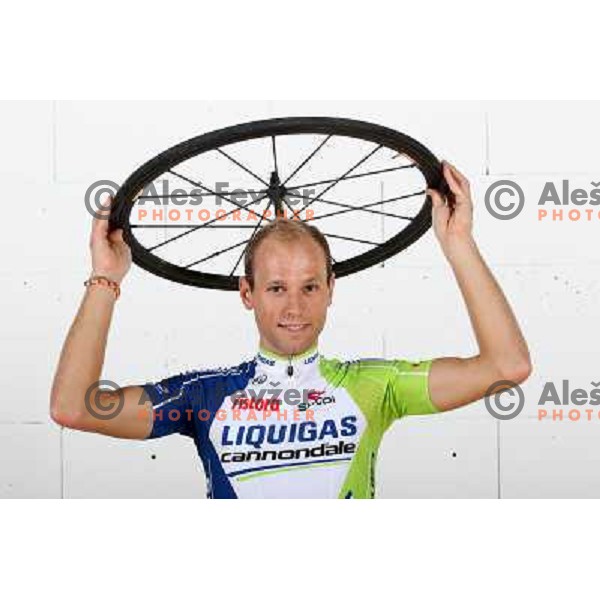Kristijan Koren of Slovenia, member of professional cycling team Liquigas-Cannondale (Italy) during studio shooting in Ljubljana, Slovenia on October 21, 2012 