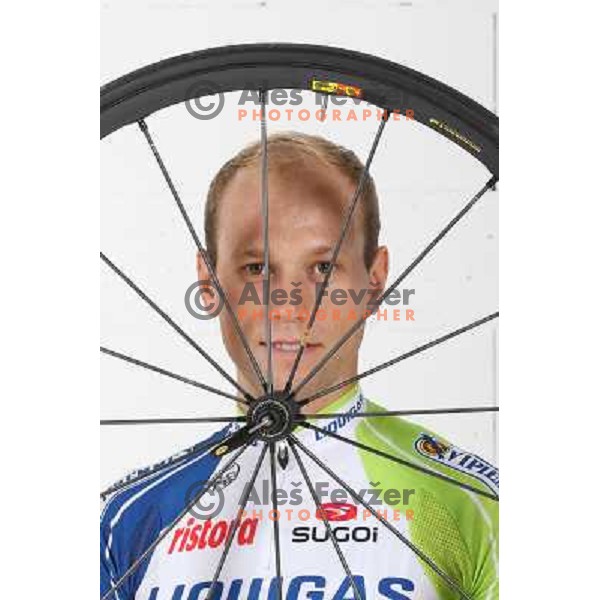 Kristijan Koren of Slovenia, member of professional cycling team Liquigas-Cannondale (Italy) during studio shooting in Ljubljana, Slovenia on October 21, 2012 