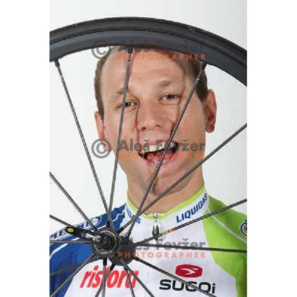 Kristijan Koren of Slovenia, member of professional cycling team Liquigas-Cannondale (Italy) during studio shooting in Ljubljana, Slovenia on October 21, 2012 