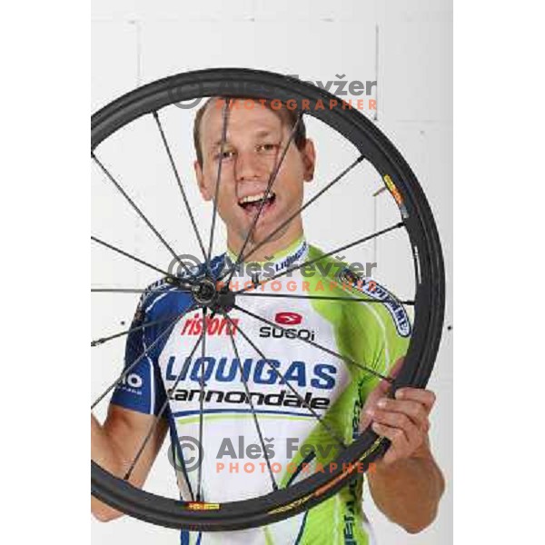 Kristijan Koren of Slovenia, member of professional cycling team Liquigas-Cannondale (Italy) during studio shooting in Ljubljana, Slovenia on October 21, 2012 