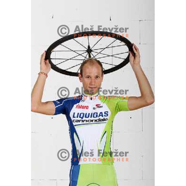 Kristijan Koren of Slovenia, member of professional cycling team Liquigas-Cannondale (Italy) during studio shooting in Ljubljana, Slovenia on October 21, 2012 