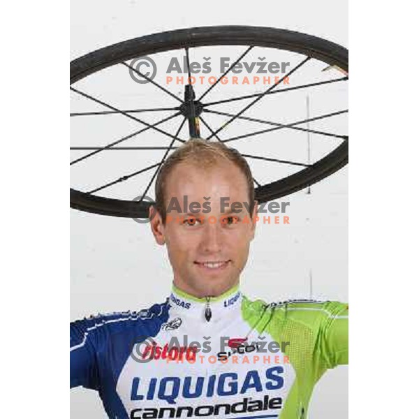 Kristijan Koren of Slovenia, member of professional cycling team Liquigas-Cannondale (Italy) during studio shooting in Ljubljana, Slovenia on October 21, 2012 
