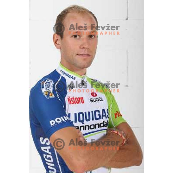 Kristijan Koren of Slovenia, member of professional cycling team Liquigas-Cannondale (Italy) during studio shooting in Ljubljana, Slovenia on October 21, 2012 