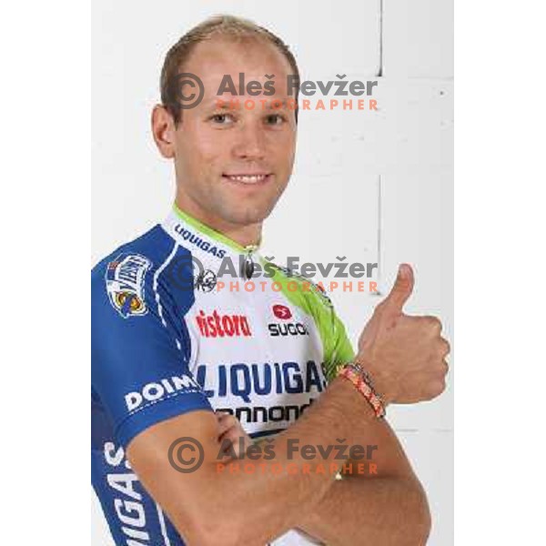 Kristijan Koren of Slovenia, member of professional cycling team Liquigas-Cannondale (Italy) during studio shooting in Ljubljana, Slovenia on October 21, 2012 