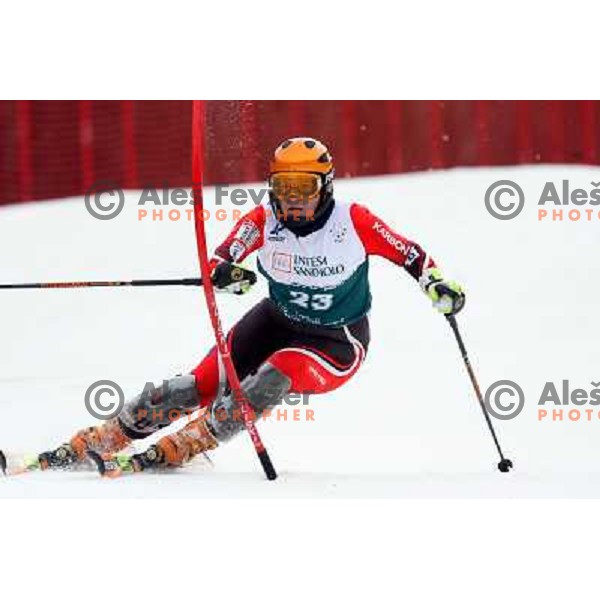 Urska Rabic during first slalom run in Bardonecchia at 23rd Winter Universiade 2007 , Torino, Italy on 21.01.2007