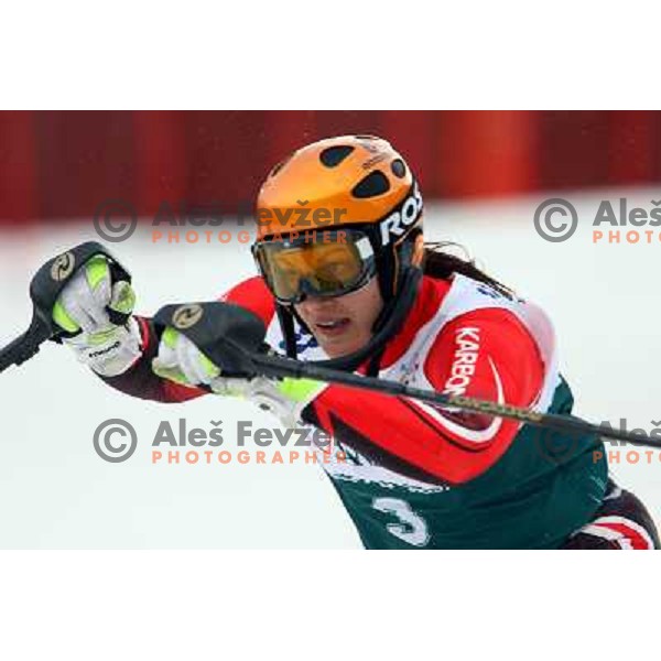 Petra Robnik during first slalom run in Bardonecchia at 23rd Winter Universiade 2007 , Torino, Italy on 21.01.2007