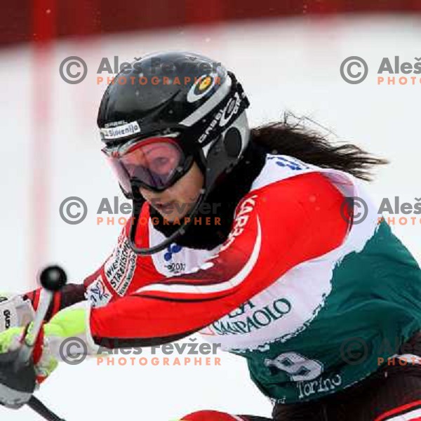Ana Kobal during first slalom run in Bardonecchia at 23rd Winter Universiade 2007 , Torino, Italy on 21.01.2007