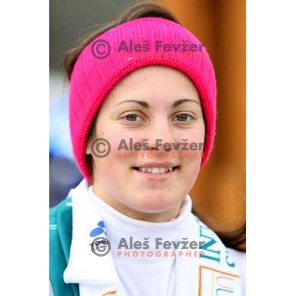Alenka Kuerner after first slalom run in Bardonecchia at 23rd Winter Universiade 2007 , Torino, Italy on 21.01.2007