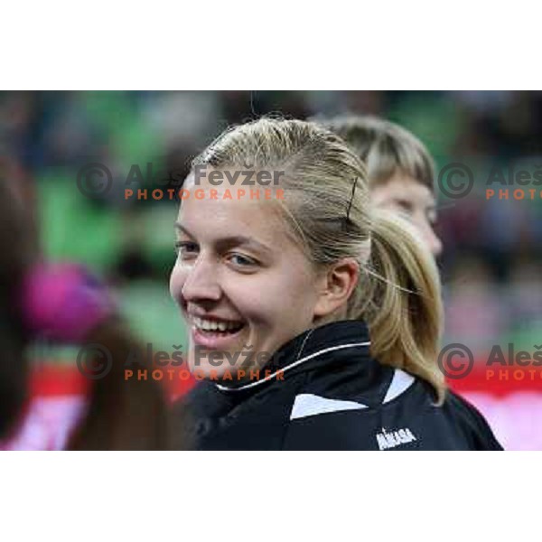 Sanja Gregorc of Krim Mercator in action during handball match Krim Mercator-Gyori Audi Eto KC in round 3 of EHF Women\'s Champion league, played in Arena Stozice, Ljubljana, Slovenia on October 28, 2012 