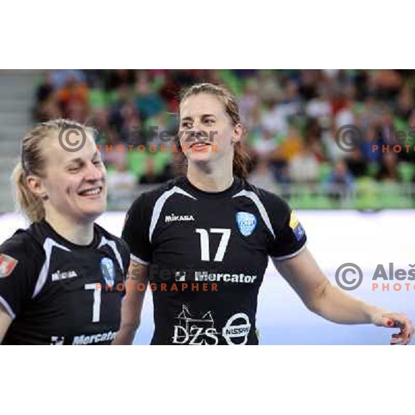 Linne Torstensson of Krim Mercator in action during handball match Krim Mercator-Gyori Audi Eto KC in round 3 of EHF Women\'s Champion league, played in Arena Stozice, Ljubljana, Slovenia on October 28, 2012 