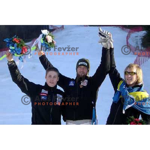 Skube, Trejbal and Robertsson at flower ceremony in Bardonecchia