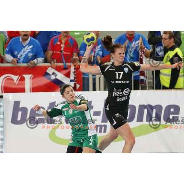 Linne Torstensson of Krim Mercator in action during handball match Krim Mercator-Gyori Audi Eto KC in round 3 of EHF Women\'s Champion league, played in Arena Stozice, Ljubljana, Slovenia on October 28, 2012 