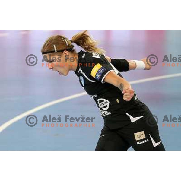 Maja Zrnec of Krim Mercator in action during handball match Krim Mercator-Gyori Audi Eto KC in round 3 of EHF Women\'s Champion league, played in Arena Stozice, Ljubljana, Slovenia on October 28, 2012 