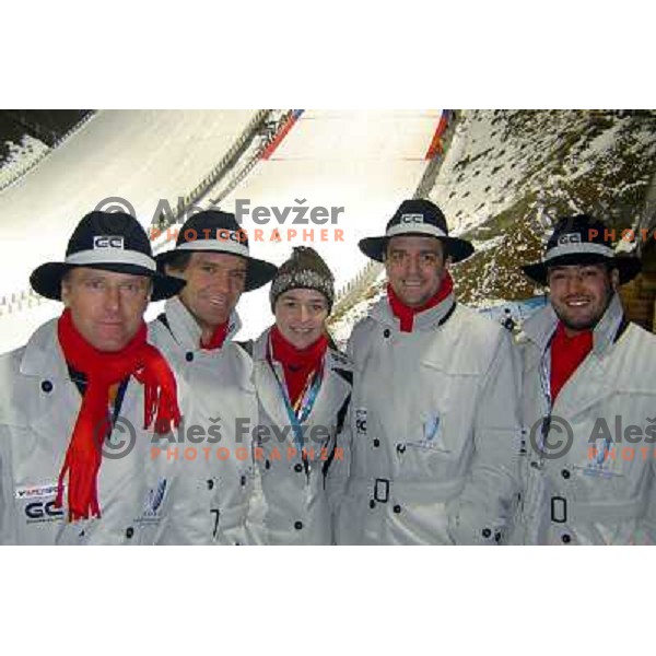 Peter Sitar, Otmar Kugovnik, Sara Rozman, Matjaz Pecovnik and Marko Rataj (left to right) in Pragelato