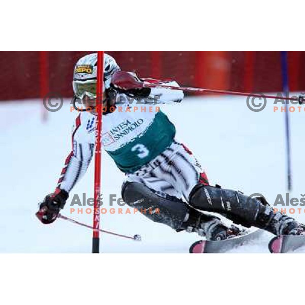 Naoki Yuasa during first slalom run in Bardonecchia at 23rd Winter Universiade 2007 , Torino, Italy on 20.01.2007