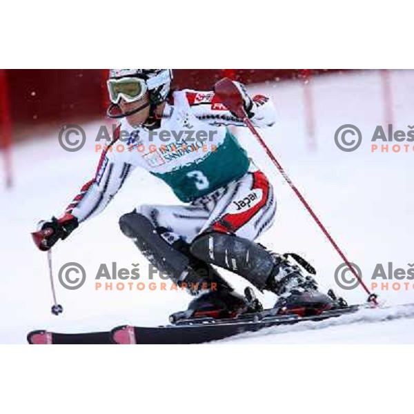 Naoki Yuasa during first slalom run in Bardonecchia at 23rd Winter Universiade 2007 , Torino, Italy on 20.01.2007