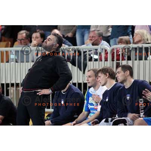 Boris Denic, head coach of Slovenia in action during handball match Slovenia-Romania in qualification for EHF Euro 2014, played in Bonifika Hall, Koper, Slovenia on October 31, 2012 
