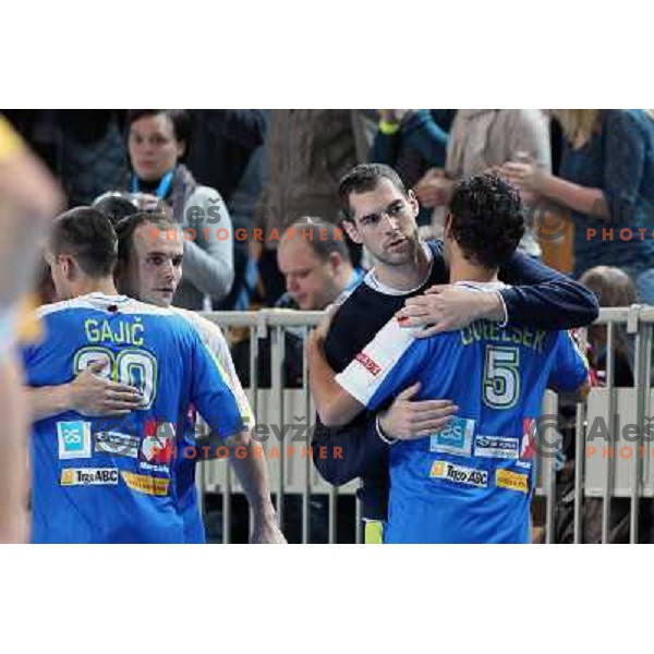 Nenad Bilbija of Slovenia in action during handball match Slovenia-Romania in qualification for EHF Euro 2014, played in Bonifika Hall, Koper, Slovenia on October 31, 2012 