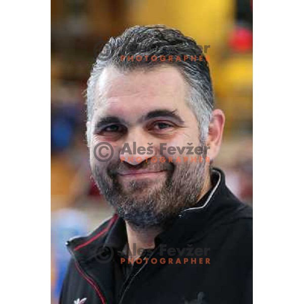 Boris Denic, head coach of Slovenia in action during handball match Slovenia-Romania in qualification for EHF Euro 2014, played in Bonifika Hall, Koper, Slovenia on October 31, 2012 
