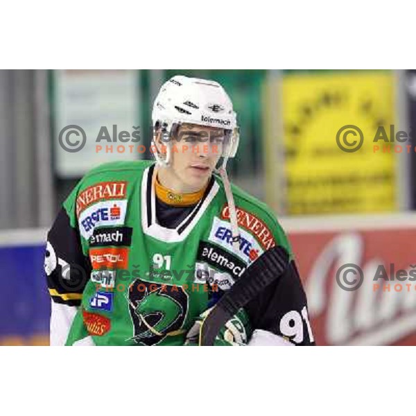 Miha Verlic of Telemach Olimpija in action during ice hockey match Telemach Olimpija Ljubljana- Red Bull Salzburg in round 18 of Ebel league 2012/13 played in Hala Tivoli, Ljubljana, Slovenia on November2, 2012 
