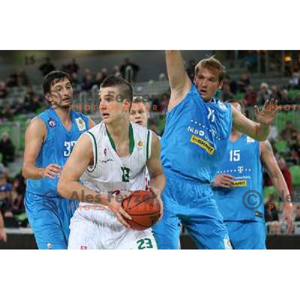 Alen Omic of Union Olimpija in action during basketball match Union Olimpija-MZT Skopje in round 7 of ABA league, played in Arena Stozice, Ljubljana, Slovenia on November 5, 2012 