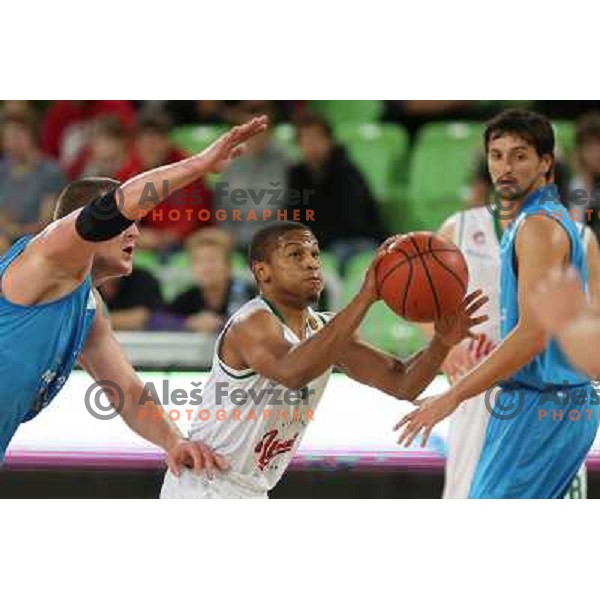 Dominic Waters of Union Olimpija in action during basketball match Union Olimpija-MZT Skopje in round 7 of ABA league, played in Arena Stozice, Ljubljana, Slovenia on November 5, 2012 