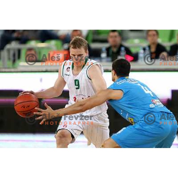 Teemu Rannikko of Union Olimpija in action during basketball match Union Olimpija-MZT Skopje in round 7 of ABA league, played in Arena Stozice, Ljubljana, Slovenia on November 5, 2012 