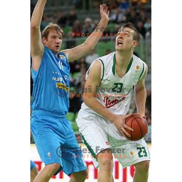 Alen Omic of Union Olimpija in action during basketball match Union Olimpija-MZT Skopje in round 7 of ABA league, played in Arena Stozice, Ljubljana, Slovenia on November 5, 2012 