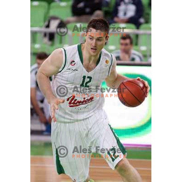 Aaron Baynes of Union Olimpija in action during basketball match Union Olimpija-MZT Skopje in round 7 of ABA league, played in Arena Stozice, Ljubljana, Slovenia on November 5, 2012 