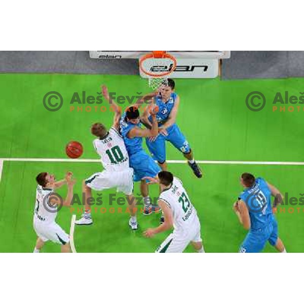 Klemen Prepelic of Union Olimpija in action during basketball match Union Olimpija-MZT Skopje in round 7 of ABA league, played in Arena Stozice, Ljubljana, Slovenia on November 5, 2012 