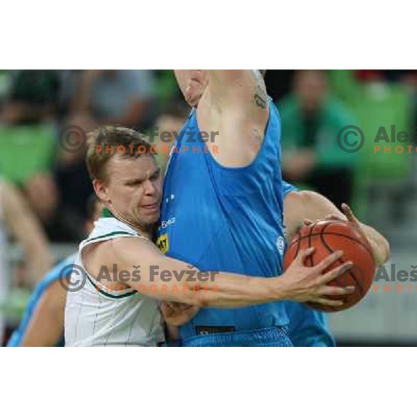 Teemu Rannikko of Union Olimpija in action during basketball match Union Olimpija-MZT Skopje in round 7 of ABA league, played in Arena Stozice, Ljubljana, Slovenia on November 5, 2012 