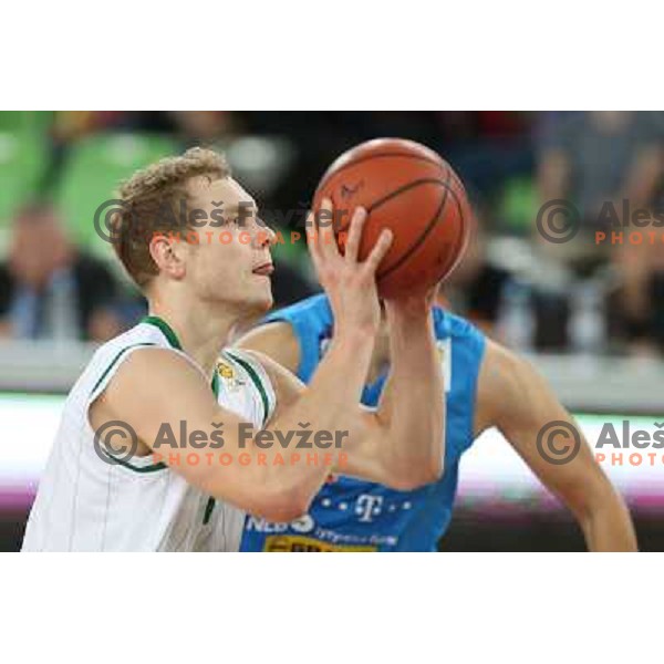 Jaka Blazic of Union Olimpija in action during basketball match Union Olimpija-MZT Skopje in round 7 of ABA league, played in Arena Stozice, Ljubljana, Slovenia on November 5, 2012 