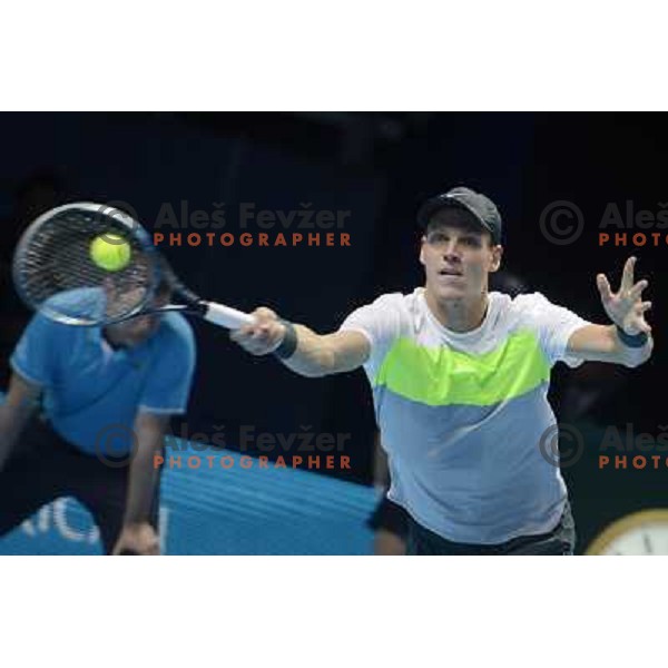 Tomas Berydch of CZE in action during ATP Finals tournament in O2 Arena, London, Great Britain on November 2012 