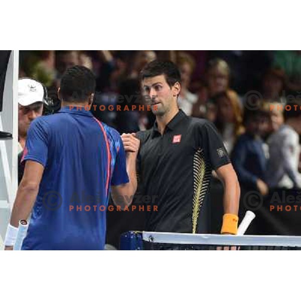 Novak Djokovic of Serbia in action during ATP Finals tournament in O2 Arena, London, Great Britain on November 2012 