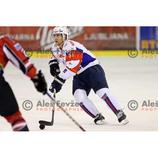 Mitja Robar of Slovenia in action during ice-hockey match Slovenia-Austria at EIHC tournament in Hala Tivoli, Ljubljana, Slovenia on November 10,2012 