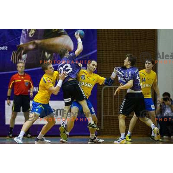 in action during handball match Maribor Branik - Celje pivovarno Laško, 1.NLB leasing league, played in Tabor Hall in Maribor, Slovenija on November 10, 2012 