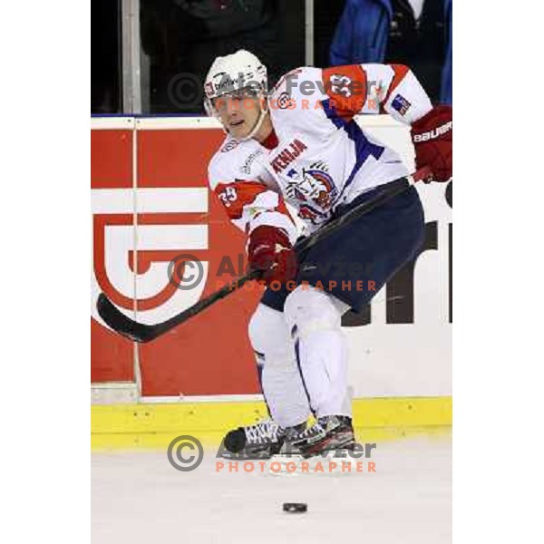 Jan Mursak of Slovenia in action during ice-hockey match Slovenia-Austria at EIHC tournament in Hala Tivoli, Ljubljana, Slovenia on November 10,2012 