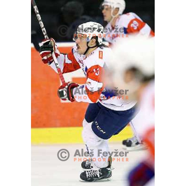 Gasper Kopitar of Slovenia in action during ice-hockey match Slovenia-Austria at EIHC tournament in Hala Tivoli, Ljubljana, Slovenia on November 10,2012 