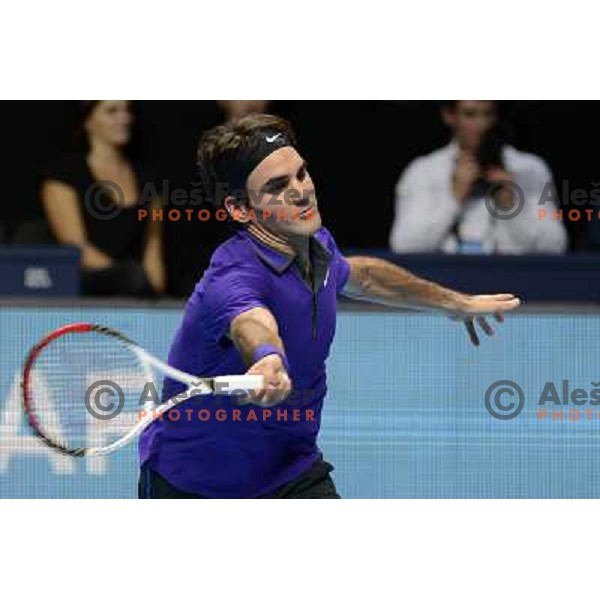 Roger Federer of Switzerland runner-up of ATP World Tour Finals tournament in O2 Arena, London, Great Britain on November 12, 2012 