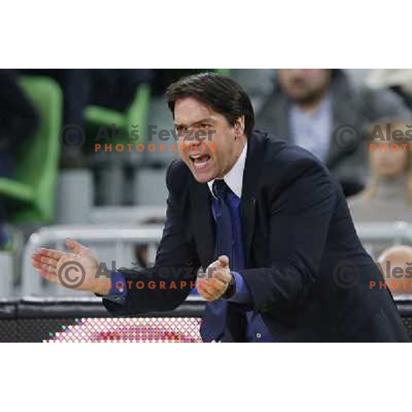 Saso Filipovski, head coach of Union Olimpija in action during basketball game Union Olimpija Ljubljana- Mapooro Cantu in round 6 of Turkish Airlines Euroleague 2012/13 played in Arena Stozice, Ljubljana, Slovenia on November 15, 2012 